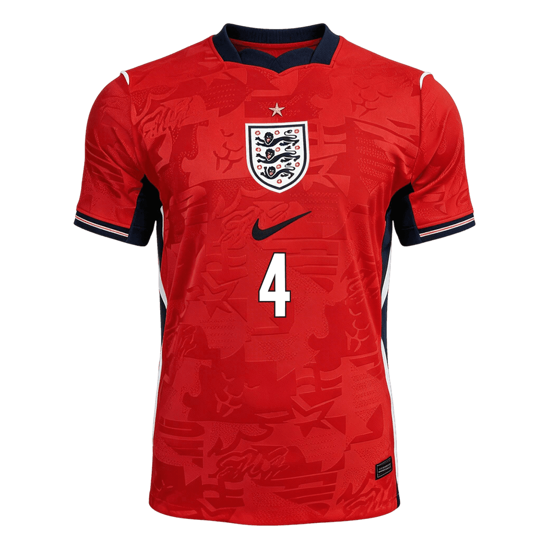 RICE #4 England Fora Copa do Mundo Camisa 2026 Vermelho