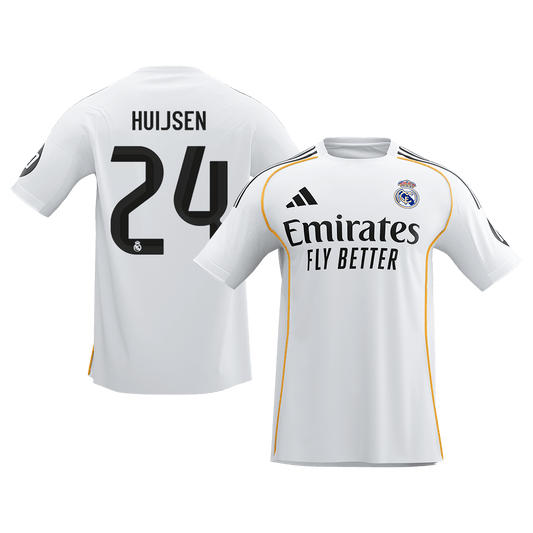 【Super Qualidade】HUIJSEN #24 Real Madrid
 Casa Futebol Camisa 2025/26 Branco