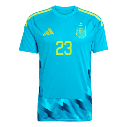 UNAI SIMÓN #23 Spain Goleiro Copa do Mundo Camisa 2026 Azul