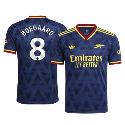 Versão do Jogador ØDEGAARD #8 Arsenal Fora Futebol Camisas 2026/27 Marinha