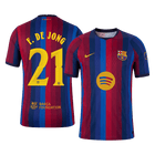 Versão do Jogador F. DE JONG #21 Barcelona Casa Futebol Camisas 2026/27 - UCL