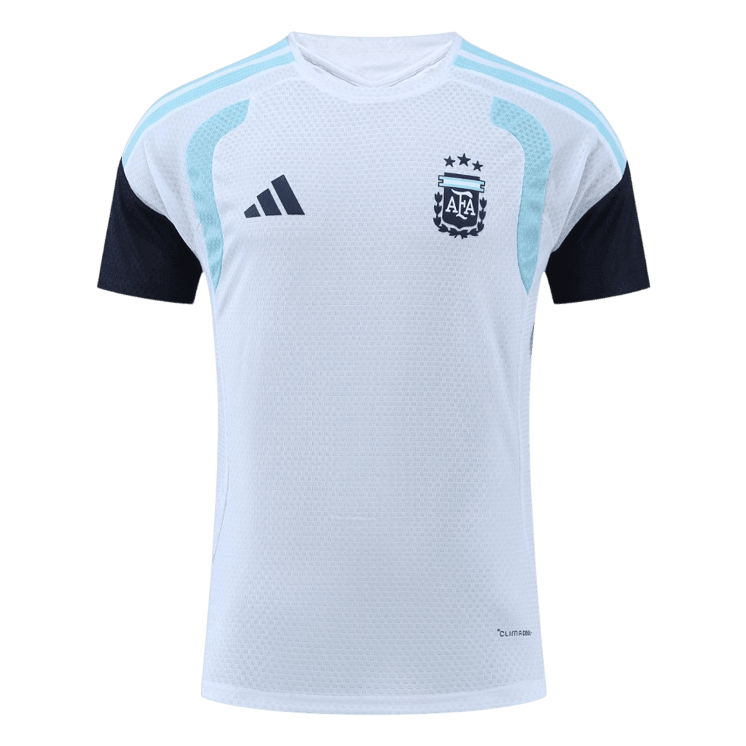 Versão Do Jogador Argentina Copa do Mundo Camisa Conjunto(Camisa+Calções) 2026 Branco