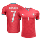 Versão do Jogador RONALDO #7 Portugal Casa World Cup Futebol Camisas 2026 Vermelho