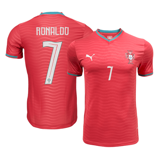 Versão do Jogador RONALDO #7 Portugal Casa World Cup Futebol Camisas 2026 Vermelho