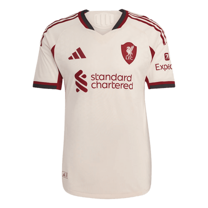 Jogador GAKPO #18 Liverpool Fora Futebol Camisas 2025/26 Branco