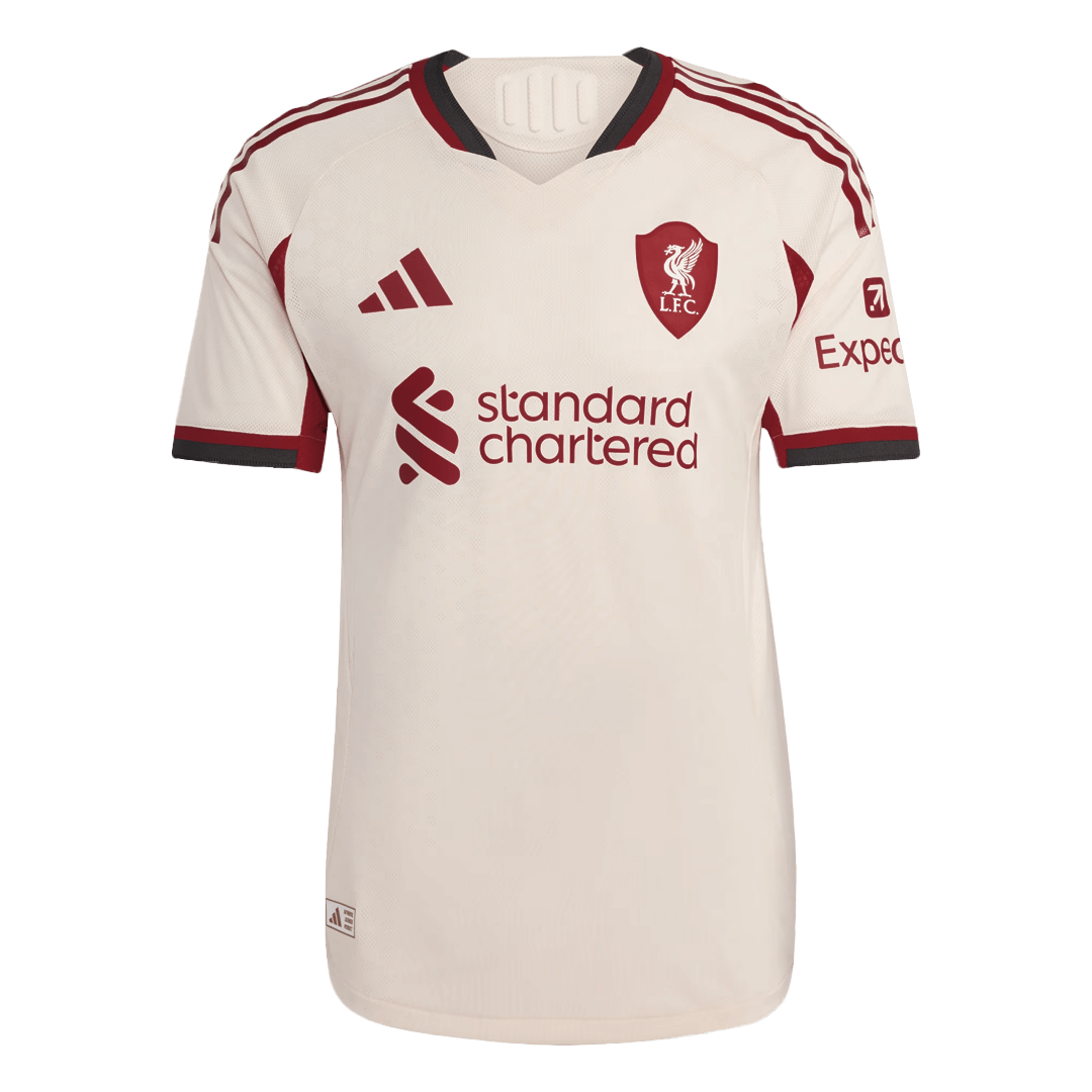 Autêntico ISAK ##9 Liverpool Fora Futebol Camisas 2025/26 Branco