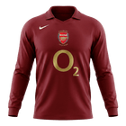 Retrô Arsenal Casa Manga Longa Camisa 2005/06 Vermelho