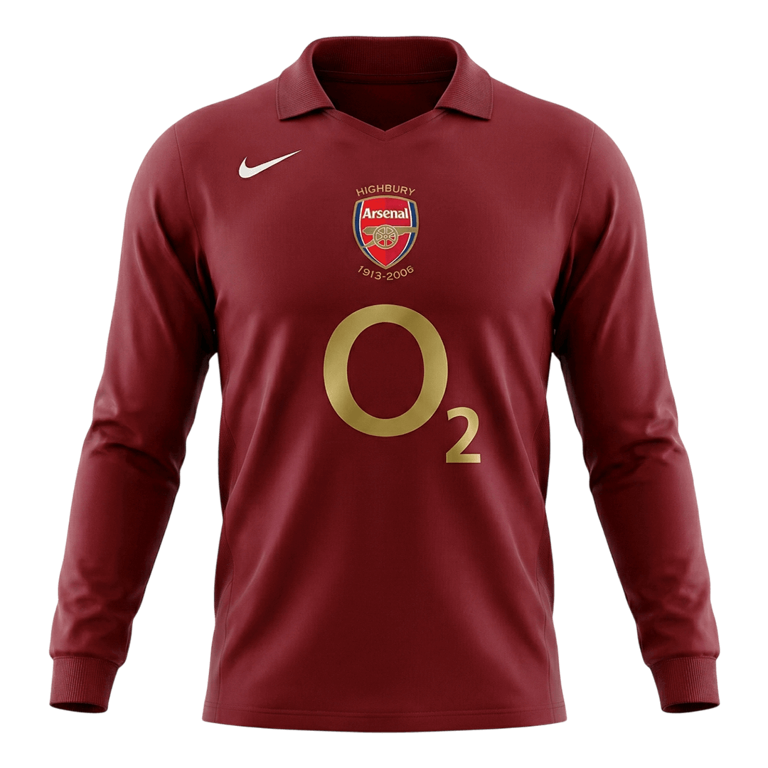 Retrô Arsenal Casa Manga Longa Camisa 2005/06 Vermelho camisola de futebol 2025/26