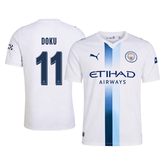 DOKU #11 Manchester City Terceira Camisa 2026/27 Branco UCL