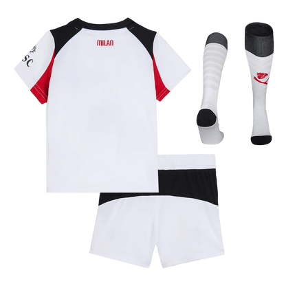 AC Milan Infantil 
 Fora Futebol Camisa Conjunto (Camisa+Shorts+Meias) 2025/26 Branco