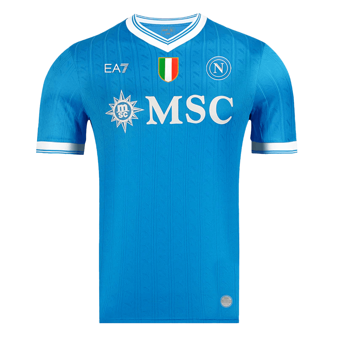 Autêntico Napoli Casa Futebol Camisas 2025/26 Azul