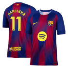 RAPHINHA #11 Barcelona Casa Camisa 2025/26- Vermelho&Azul