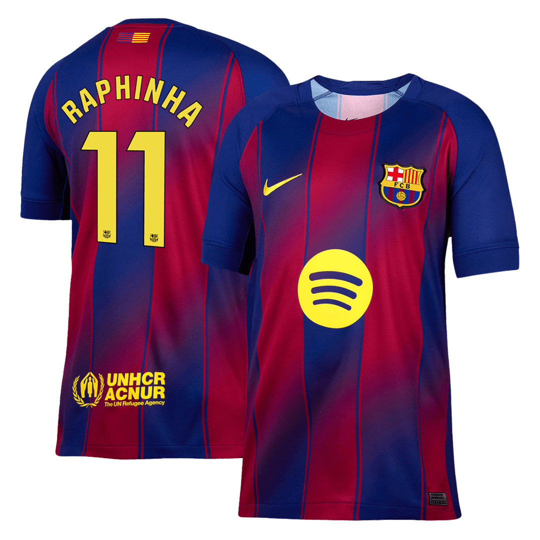 RAPHINHA #11 Barcelona Casa Camisa 2025/26- Vermelho&Azul