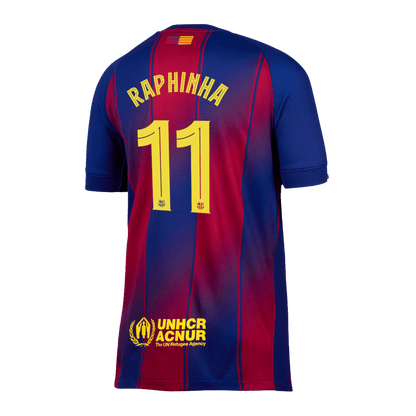 RAPHINHA #11 Barcelona Casa Camisa 2025/26- Vermelho&Azul