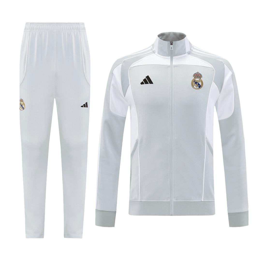 Real Madrid Conjunto Casaco(Blusão+Calça) Formação Blusão 2025/26 Cinza