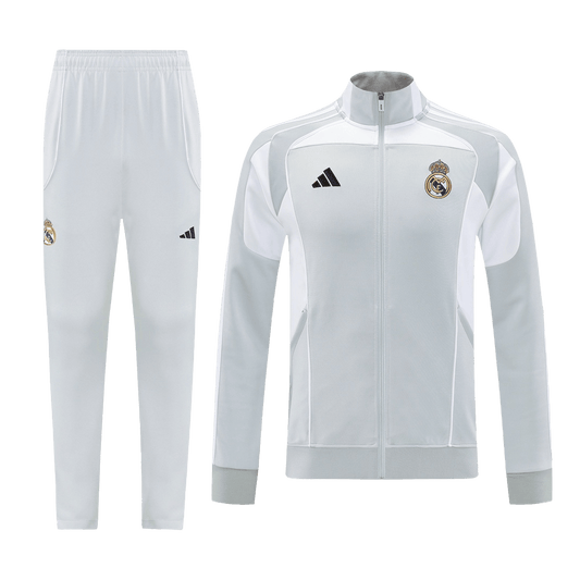 Real Madrid Conjunto Casaco(Blusão+Calça) Formação Blusão 2025/26 Cinza
