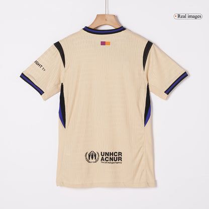 Autêntico LAMINE YAMAL #10 Barcelona Fora UCL Futebol Camisas 2025/26 Amarelo