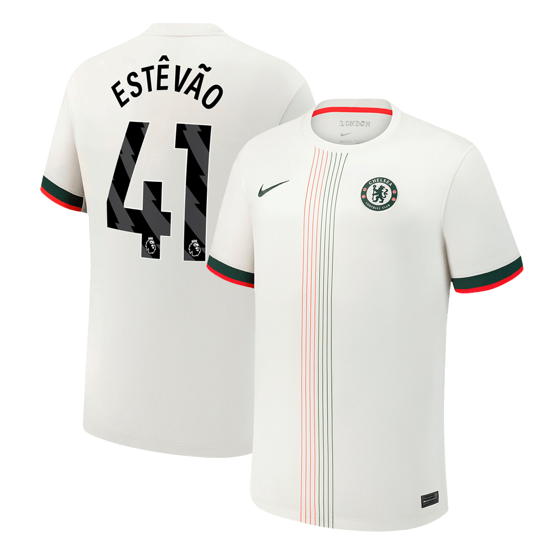 ESTÊVÃO #41 Chelsea Fora Camisa 2025/26 Branco