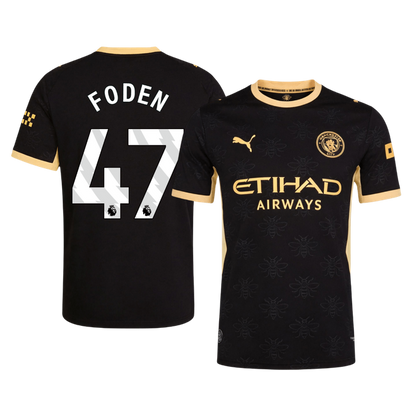 Versão do Jogador FODEN #47 Manchester City Fora Futebol Camisas 2026/27 Preto
