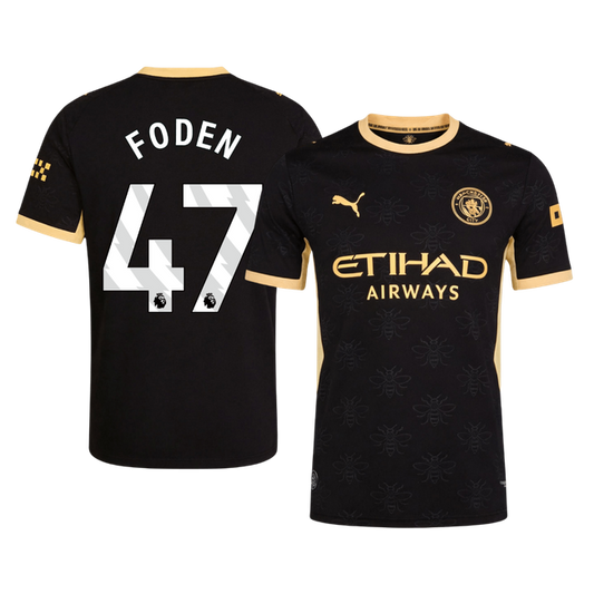 Versão do Jogador FODEN #47 Manchester City Fora Futebol Camisas 2026/27 Preto