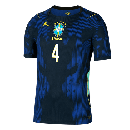 Versão do Jogador MARQUINHOS #4 Brazil Fora Copa do Mundo Futebol Camisas 2026 Marinha