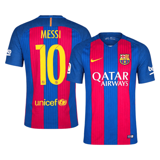 Retrô MESSI #10 Barcelona Casa Camisa 2016/17 Vermelho&Azul
