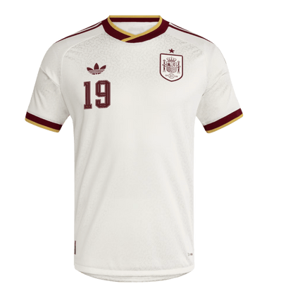 Versão do Jogador LAMINE YAMAL #19 Espanha Fora Copa do Mundo Futebol Camisas 2026 Branco