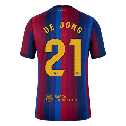 Versão do Jogador F. DE JONG #21 Barcelona Casa Futebol Camisas 2026/27