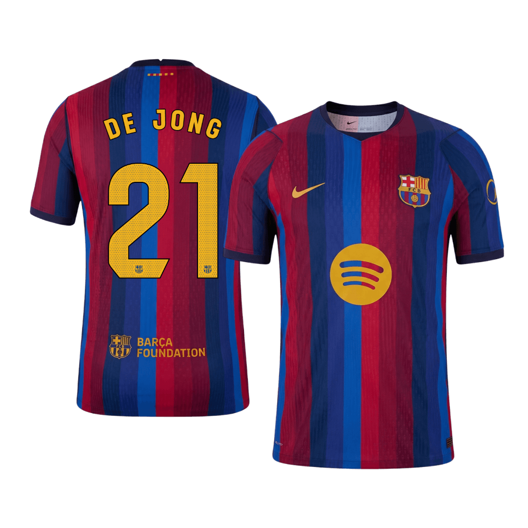 Versão do Jogador F. DE JONG #21 Barcelona Casa Futebol Camisas 2026/27