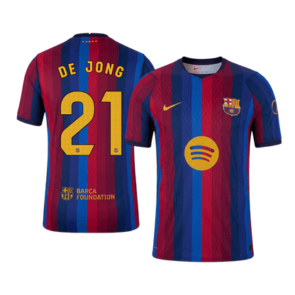 Versão do Jogador F. DE JONG #21 Barcelona Casa Futebol Camisas 2026/27