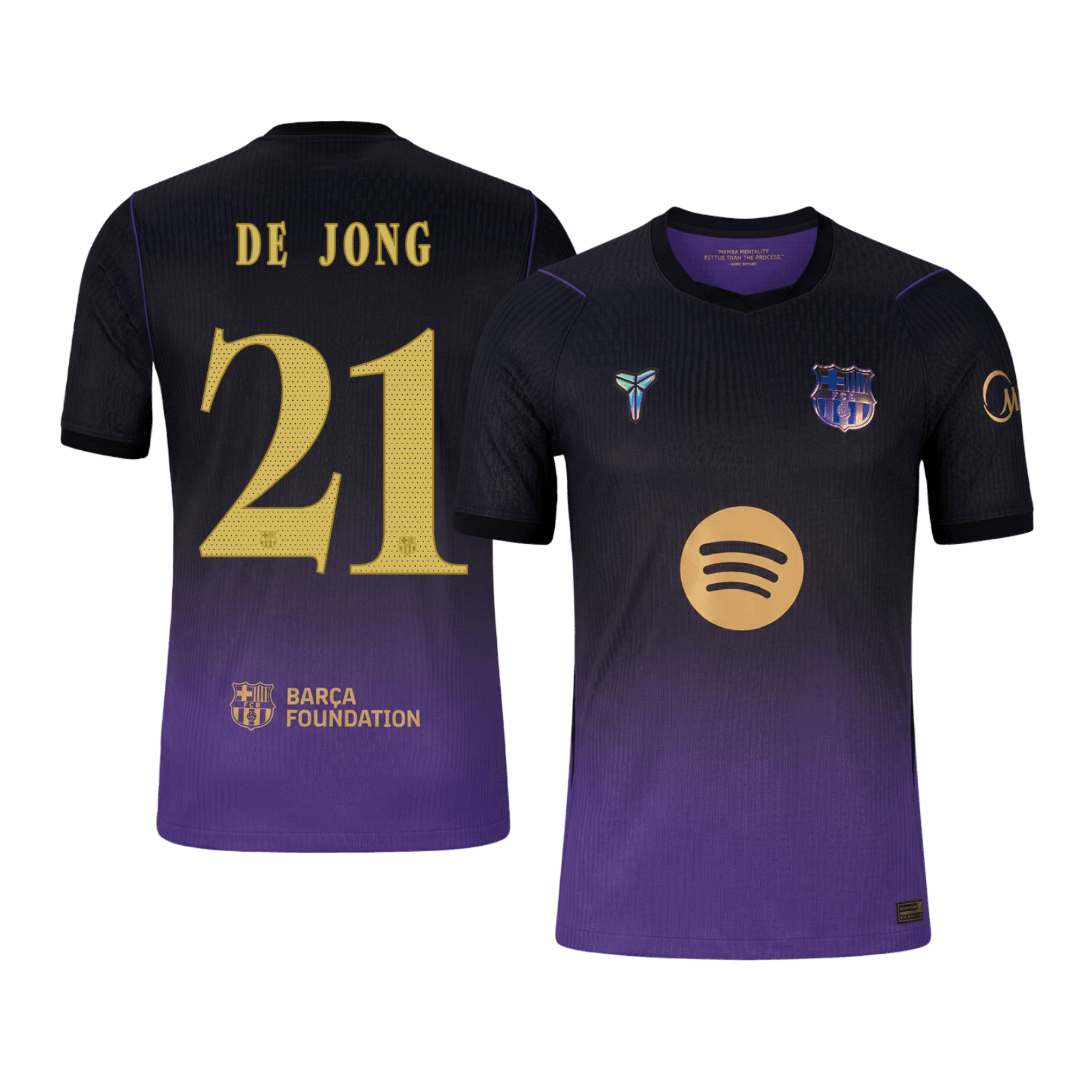 Versão do Jogador F. DE JONG #21 Barcelona Fora Futebol Camisas 2026/27 - UCL