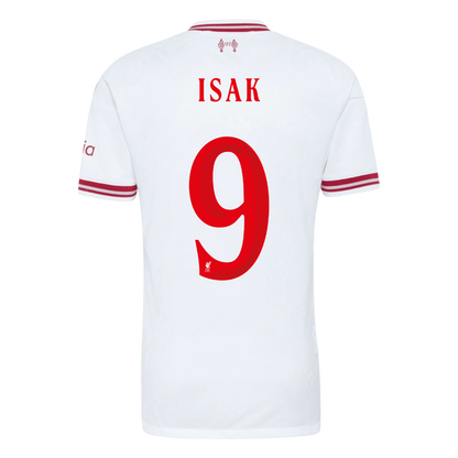 Versão do Jogador ISAK #9 Liverpool Fora Futebol Camisas 2026/27 Branco - UCL