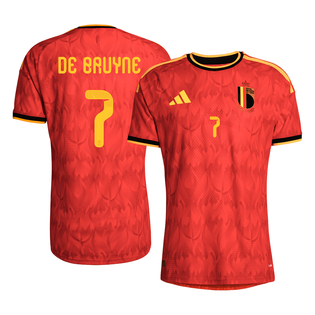 Jogador DE BRUYNE #7 Belgium Casa World Cup Futebol Camisas 2026 Vermelho
