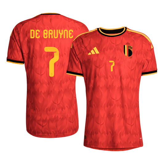 Jogador DE BRUYNE #7 Belgium Casa World Cup Futebol Camisas 2026 Vermelho