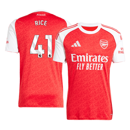 Camisola de futebol para homem Arsenal RICE #41 Home 2025/26