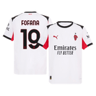 Jogador FOFANA #19 AC Milan Fora Futebol Camisas 2025/26 Branco
