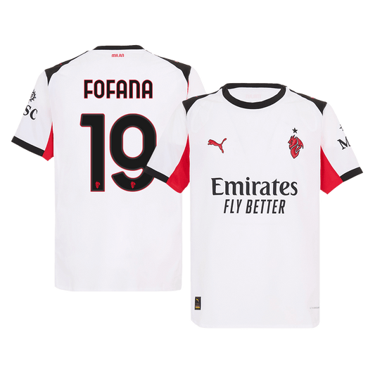 Autêntico FOFANA #19 AC Milan Fora Futebol Camisas 2025/26 Branco