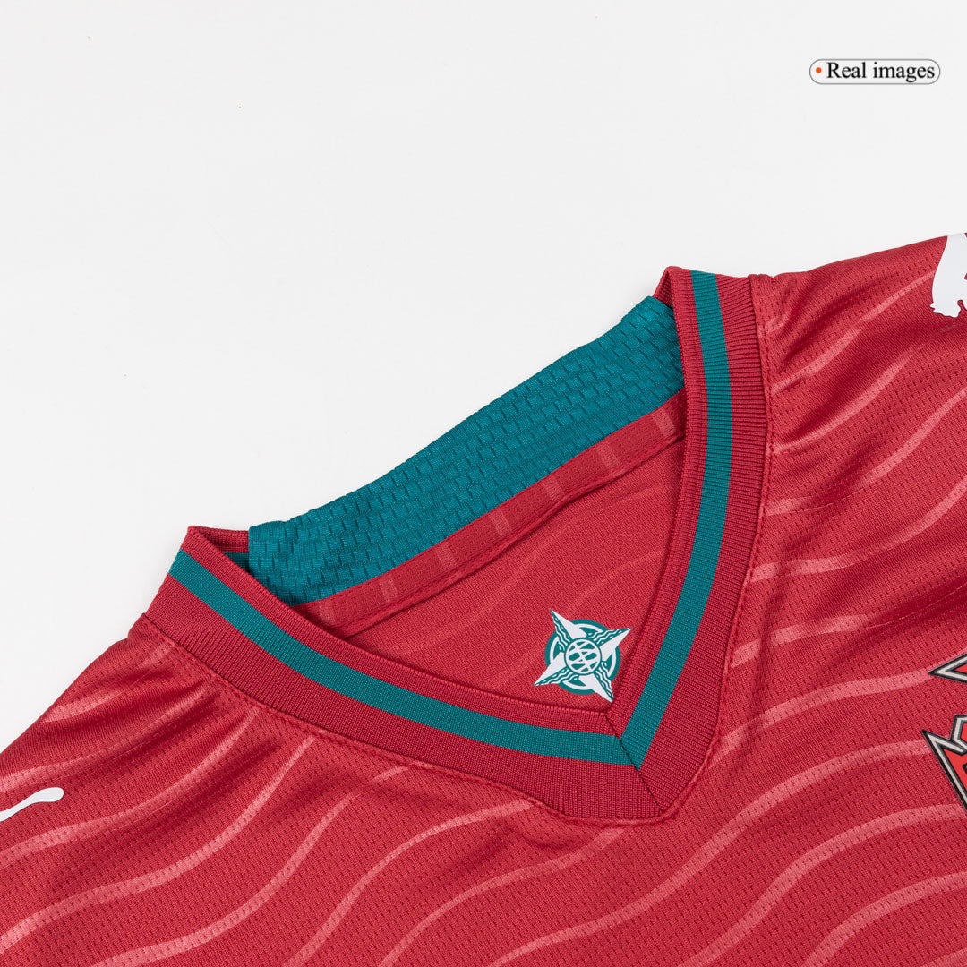 RONALDO #7 Portugal Infantil Casa Copa do Mundo Conjunto(Camisa+Calção) 2026 Vermelho
