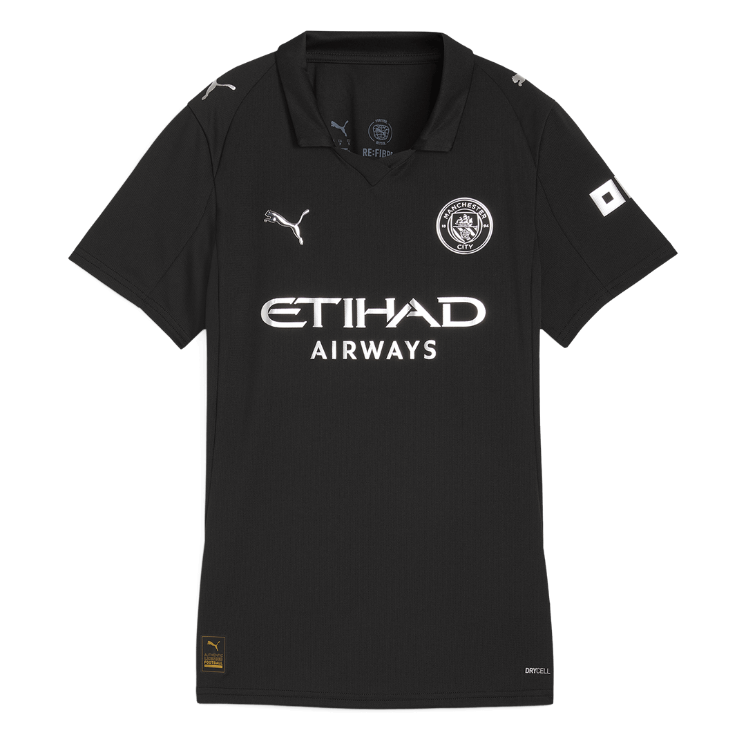 Mulheres Manchester City Fora Camisa 2025/26 Preto