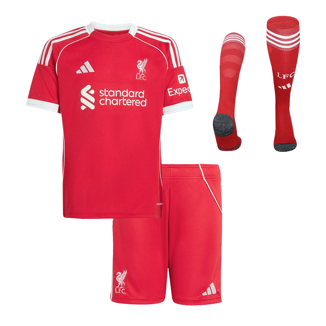 Liverpool Infantil 
 Casa Futebol Camisa Conjunto (Camisa+Shorts+Meias) 2025/26 Vermelho