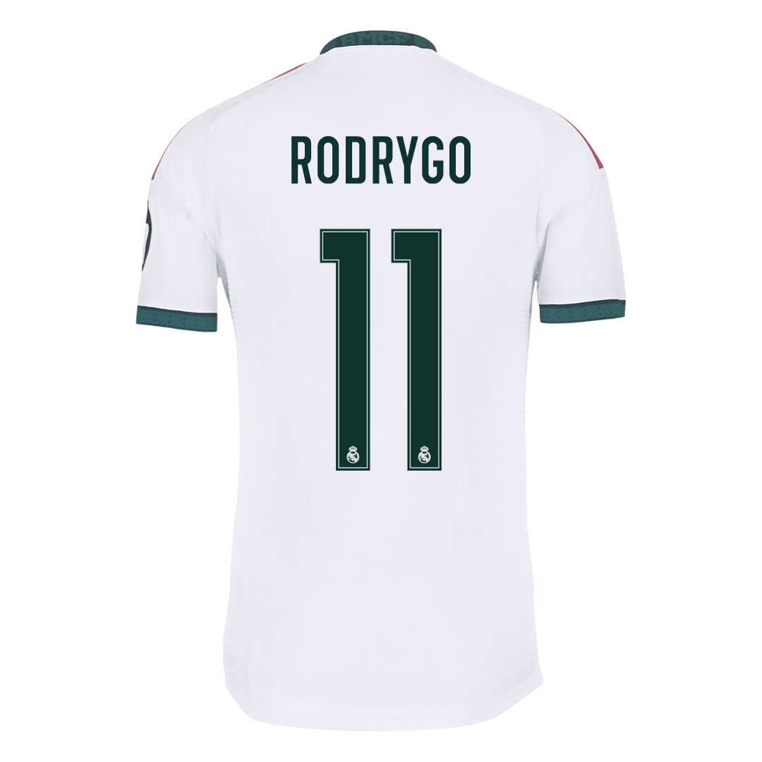 Versão do Jogador RODRYGO #11 Real Madrid Casa Futebol Camisas 2026/27 Branco
