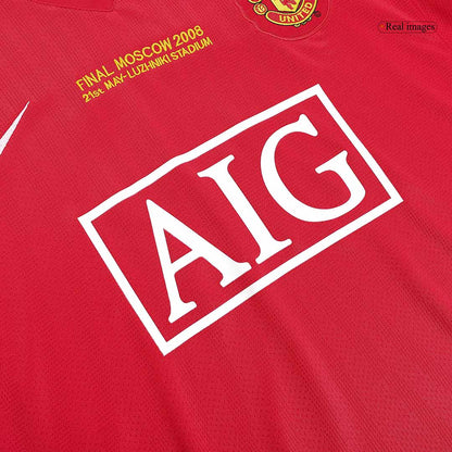 Camiseta retro de fútbol del Manchester United n.° 7 RONALDO 2007/08 - Final de la UCL