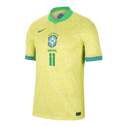 Camisola de futebol RAPHINHA #11 Brasil Home Custom Shirt 2024