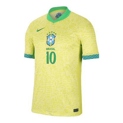 Camisola de futebol NEYMAR JR #10 Brasil Home personalizada 2024