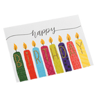 Custom Colorful Candle Birthday Card White