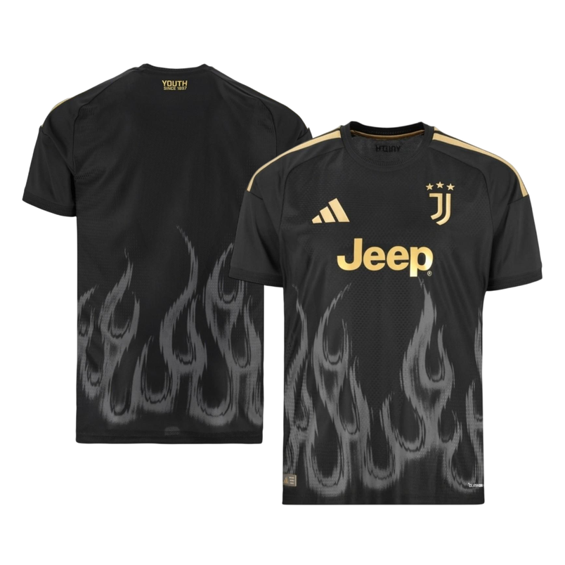 Versão do Jogador Juventus Terceira Futebol Camisas 2026/27 Preto