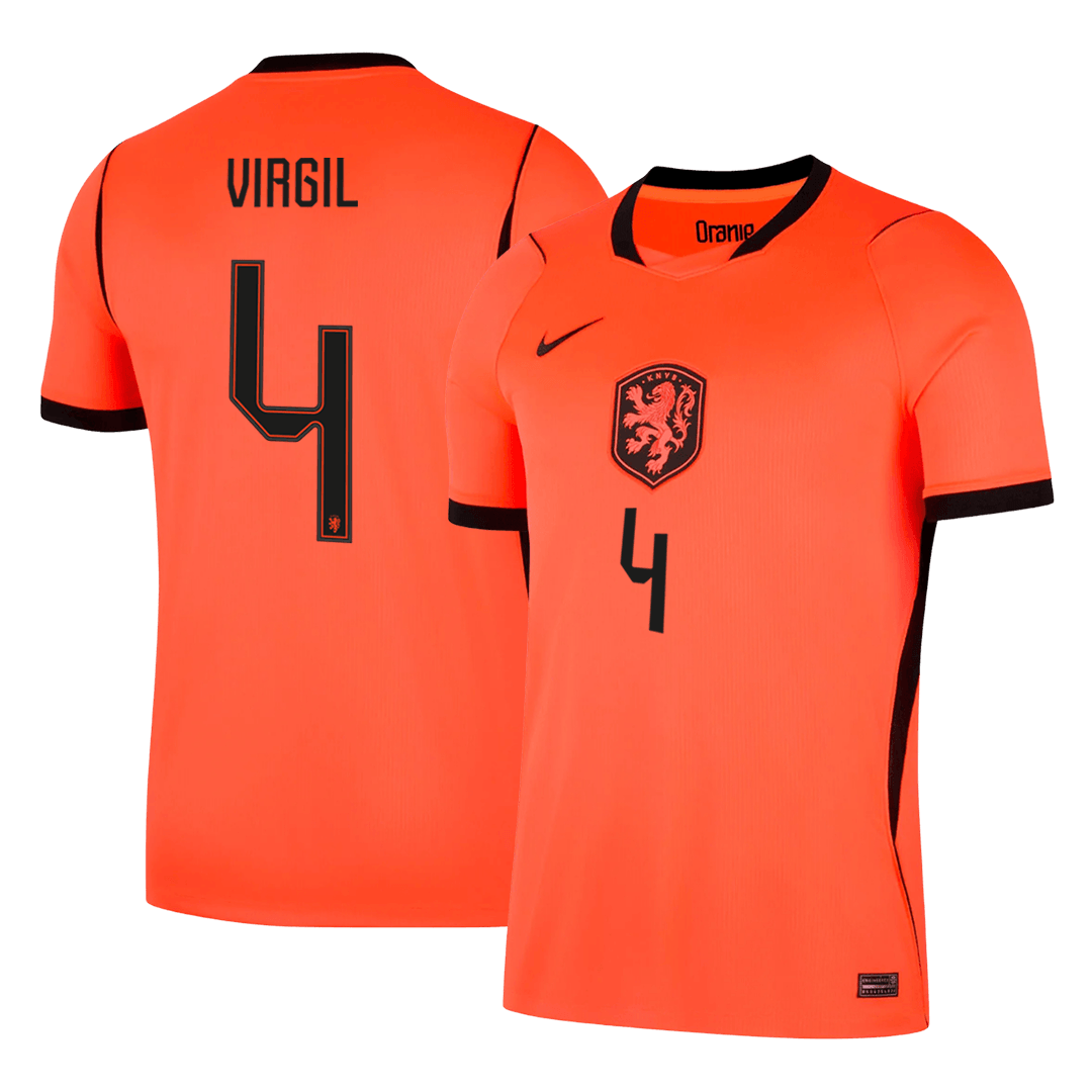 VIRGIL #4 Netherlands Casa Copa do Mundo Camisa 2026 Laranja