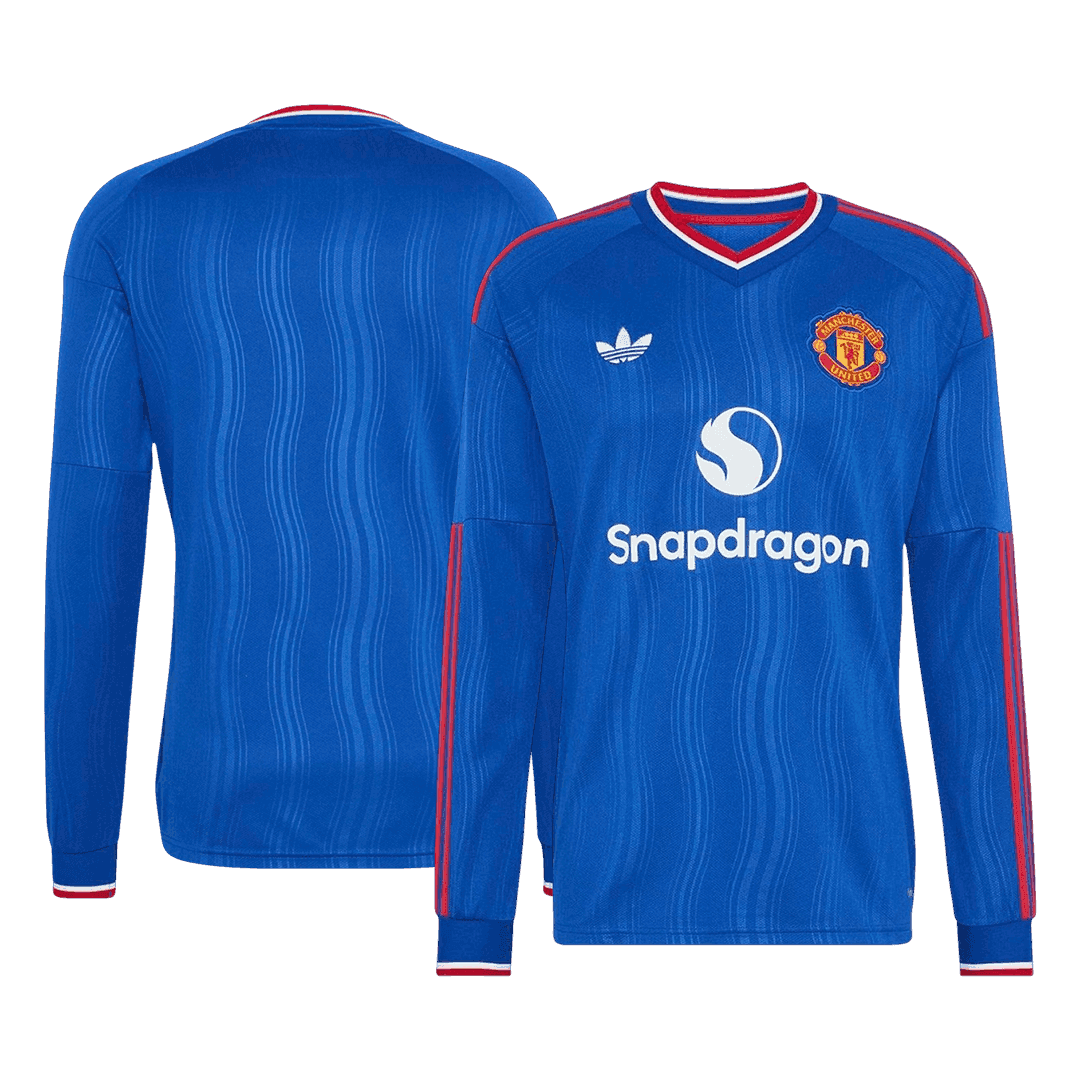 Manchester United Fora Manga comprida Camisa 2026/27 Azul