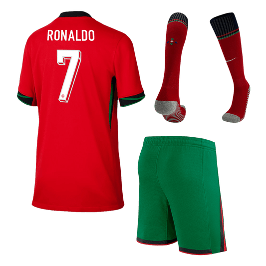 Kids Portugal RONALDO #7 Custom Home Complete Football Kits 2024