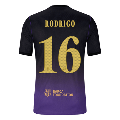 Versão do Jogador RODRIGO #16 Barcelona Fora Futebol Camisas 2026/27 - UCL